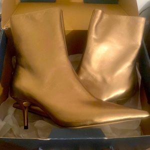 Zara gold pointy toe boots